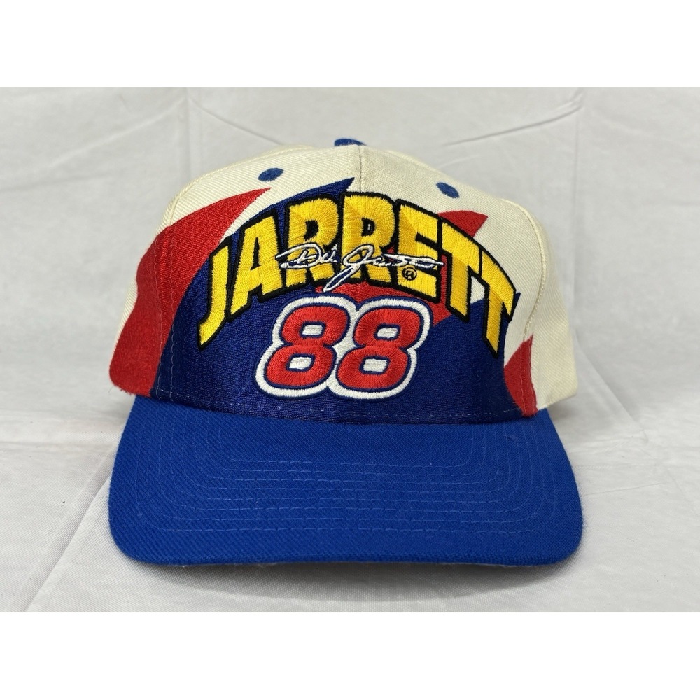 Dale Jarrett Ford Racing Logo Athletic Shark Tooth Wool Hat Vintage SnapBack